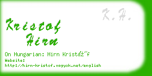 kristof hirn business card